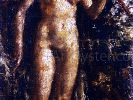 Female Nude by Antonio Mancini - Hand-Painted Oil Painting on Canvas on Sale