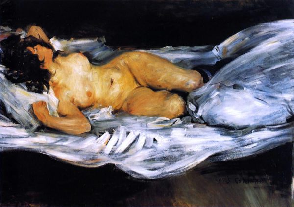 Reclining Nude by Lovis Corinth - Hand-Painted Oil Painting on Canvas For Discount