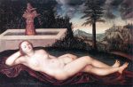 Reclining River Nymph at the Fountain by The Elder Lucas Cranach - Hand-Painted Oil Painting on Canvas Online