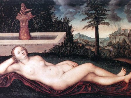 Reclining River Nymph at the Fountain by The Elder Lucas Cranach - Hand-Painted Oil Painting on Canvas Online