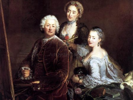 Self-Portrait with Daughters by Antoine Pesne - Hand-Painted Oil Painting on Canvas Supply