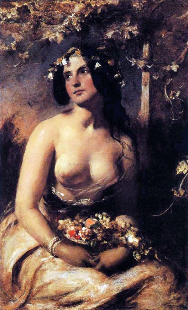 The Flower Girl by William Etty - Hand-Painted Oil Painting on Canvas Cheap