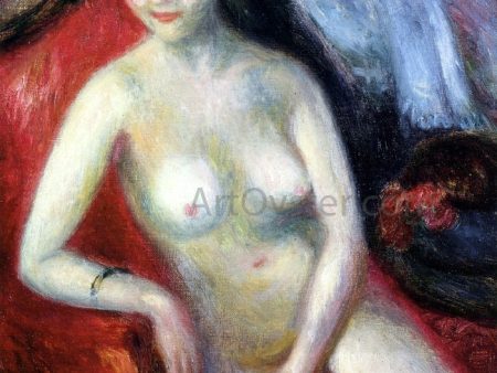 Nude on a Red Sofa by William James Glackens - Hand-Painted Oil Painting on Canvas For Sale