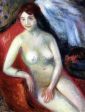 Nude on a Red Sofa by William James Glackens - Hand-Painted Oil Painting on Canvas For Sale