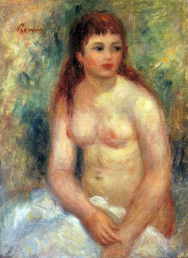 Seated Young Woman, Nude by Pierre Auguste Renoir - Hand-Painted Oil Painting on Canvas Online Sale