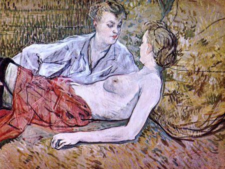 Two Friends by Henri De Toulouse-Lautrec - Hand-Painted Oil Painting on Canvas on Sale