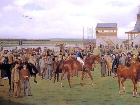 Newmarket, The Rowley Mile Course, The 2,000 Guineas by Isaac J Cullin - Hand-Painted Oil Painting on Canvas Fashion