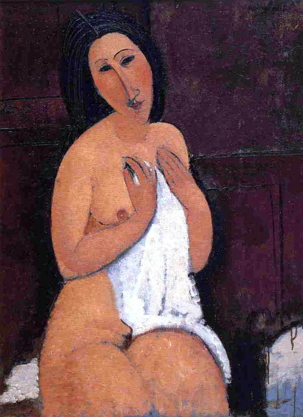 Seated Nude with Shift by Amedeo Modigliani - Hand-Painted Oil Painting on Canvas Online now