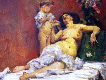 Mother and Child by Lovis Corinth - Hand-Painted Oil Painting on Canvas For Sale