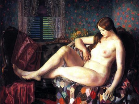 Nude with Hexagonal Quilt by George Wesley Bellows - Hand-Painted Oil Painting on Canvas For Discount