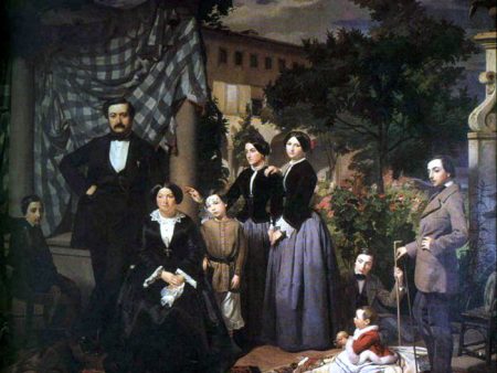 La Famiglia Bianchini by Antonio Ciseri - Hand-Painted Oil Painting on Canvas For Cheap