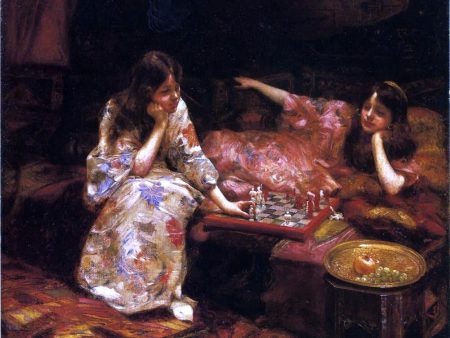 Repose - A Game of Chess by Henry Siddons Mowbray - Hand-Painted Oil Painting on Canvas Online Sale