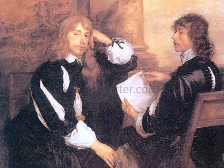 Thomas Killigrew and William, Lord Crofts by Sir Antony Van Dyck - Hand-Painted Oil Painting on Canvas For Sale