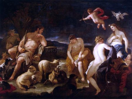 Judgment of Paris by Luca Giordano - Hand-Painted Oil Painting on Canvas Online Hot Sale