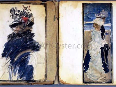 Two Pages from  The Boston Water-Color Sketchbook  by Maurice Prendergast - Hand-Painted Oil Painting on Canvas Cheap