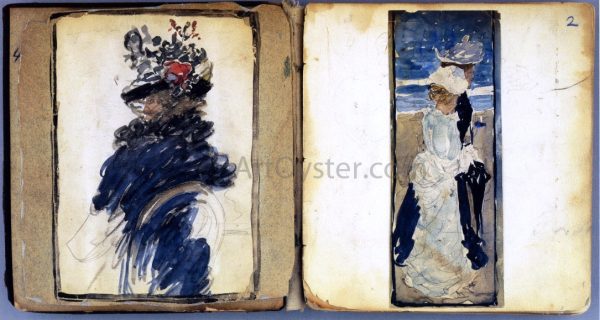 Two Pages from  The Boston Water-Color Sketchbook  by Maurice Prendergast - Hand-Painted Oil Painting on Canvas Cheap