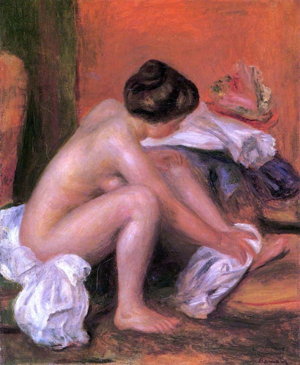 Bather Drying Her Feet by Pierre Auguste Renoir - Hand-Painted Oil Painting on Canvas Hot on Sale