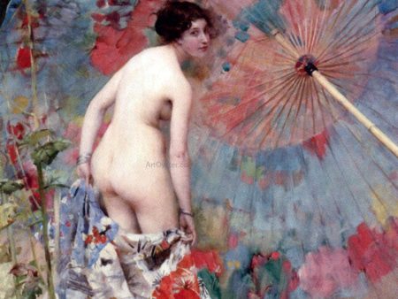 Nude with a Japanese Umbrella by Aime-Nicolas Morot - Hand-Painted Oil Painting on Canvas Cheap