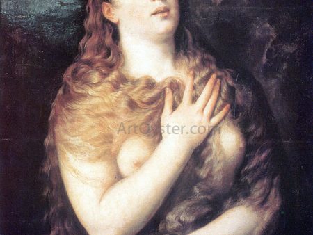 Mary Magdalen Repentant by Titian - Hand-Painted Oil Painting on Canvas For Sale