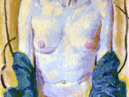 Female Nude with Blue Shawl by Koloman Moser - Hand-Painted Oil Painting on Canvas For Cheap