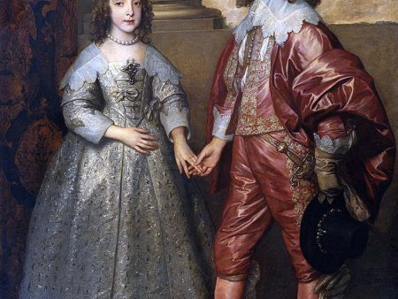 William II, Prince of Orange and Princess Henrietta Mary Stuart, daughter of Charles I of England by Sir Antony Van Dyck - Hand-Painted Oil Painting on Canvas For Discount