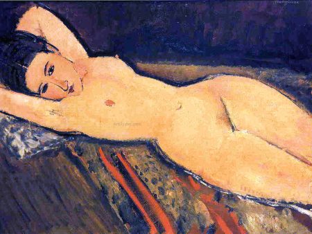 Reclining Nude, Arms Folded under Her Head by Amedeo Modigliani - Hand-Painted Oil Painting on Canvas Online Hot Sale