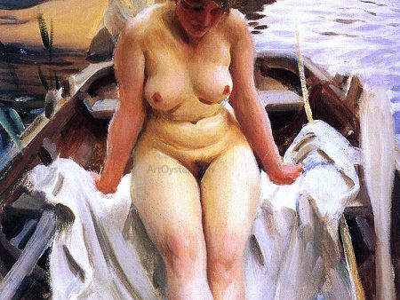 In Werner s row boat by Anders Zorn - Hand-Painted Oil Painting on Canvas Online Sale