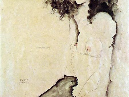 Girl in Black by Egon Schiele - Hand-Painted Oil Painting on Canvas Cheap