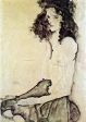 Girl in Black by Egon Schiele - Hand-Painted Oil Painting on Canvas Cheap