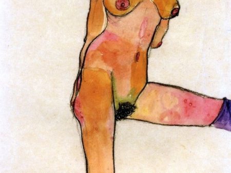 Female Nude by Egon Schiele - Hand-Painted Oil Painting on Canvas For Cheap