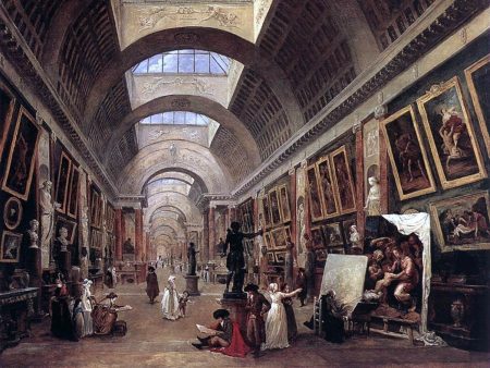 Design for the Grande Galerie in the Louvre by Hubert Robert - Hand-Painted Oil Painting on Canvas Online now