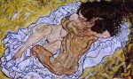 Embrace (also known as Lovers II) by Egon Schiele - Hand-Painted Oil Painting on Canvas Sale