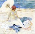 On the Beach by Frederick Carl Frieseke - Hand-Painted Oil Painting on Canvas Supply