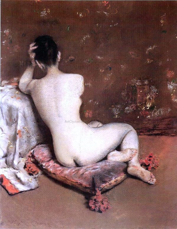 The Model by William Merritt Chase - Hand-Painted Oil Painting on Canvas For Cheap