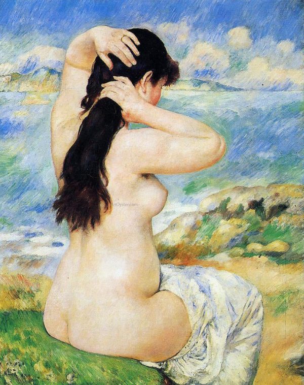 Nude Fixing Her Hair by Pierre Auguste Renoir - Hand-Painted Oil Painting on Canvas For Cheap