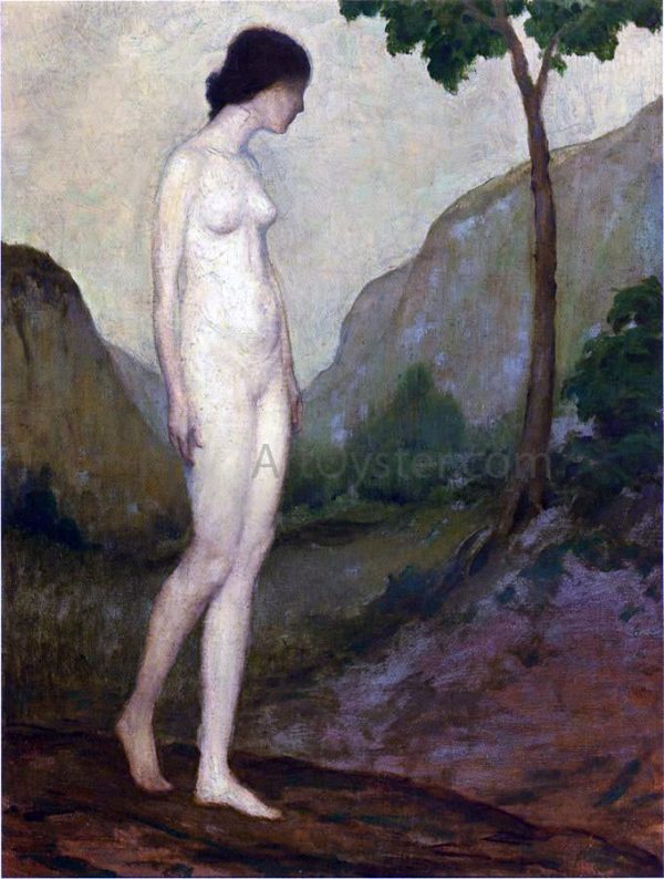 Nude in Landscape by Arthur B Davies - Hand-Painted Oil Painting on Canvas For Sale