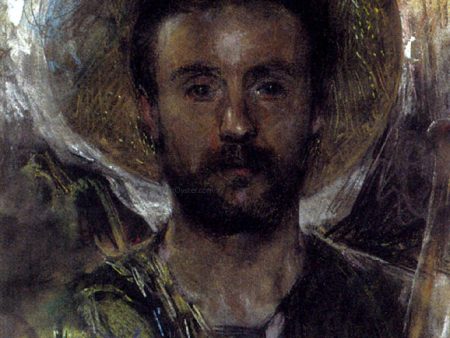 Self-Portrait by Antonio Mancini - Hand-Painted Oil Painting on Canvas For Cheap