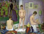 Models by Georges Seurat - Hand-Painted Oil Painting on Canvas For Cheap