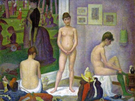 Models by Georges Seurat - Hand-Painted Oil Painting on Canvas For Cheap