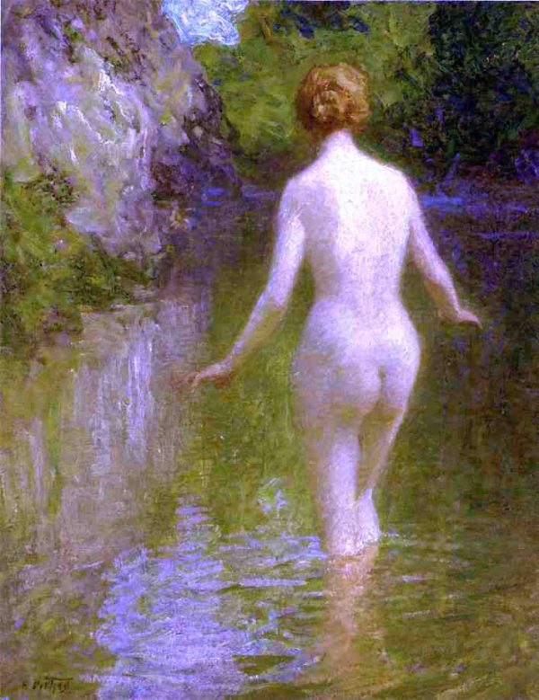 Nude by Edward Potthast - Hand-Painted Oil Painting on Canvas For Discount