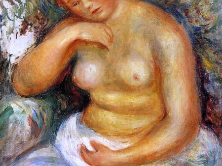 Seated Nude with a Bouquet by Pierre Auguste Renoir - Hand-Painted Oil Painting on Canvas For Sale