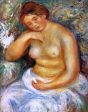 Seated Nude with a Bouquet by Pierre Auguste Renoir - Hand-Painted Oil Painting on Canvas For Sale