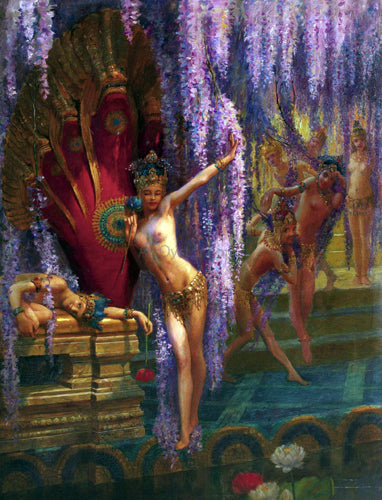 Exotic Dancers by Gaston Bussiere - Hand-Painted Oil Painting on Canvas Sale