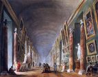 The Grande Galerie by Hubert Robert - Hand-Painted Oil Painting on Canvas For Discount