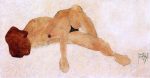 Reclining Female Nude by Egon Schiele - Hand-Painted Oil Painting on Canvas Online now