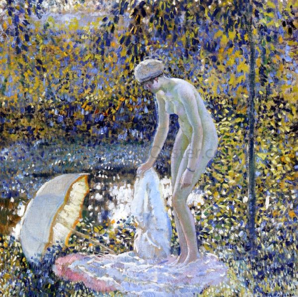 The Parasol by Frederick Carl Frieseke - Hand-Painted Oil Painting on Canvas on Sale