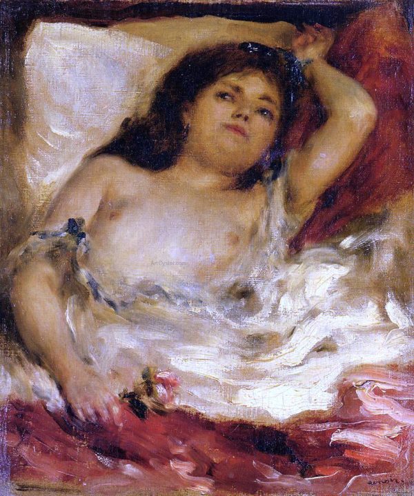 Reclining Semi-Nude (also known as nude male half-length) by Pierre Auguste Renoir - Hand-Painted Oil Painting on Canvas Online