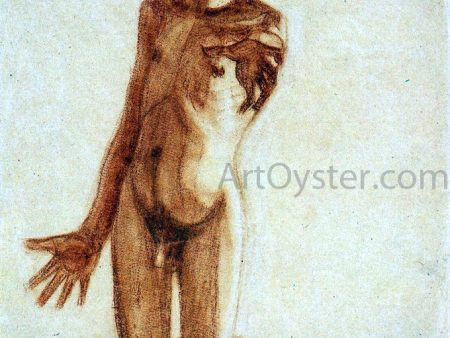 Kneeling Young Man by Egon Schiele - Hand-Painted Oil Painting on Canvas For Discount