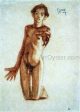 Kneeling Young Man by Egon Schiele - Hand-Painted Oil Painting on Canvas For Discount