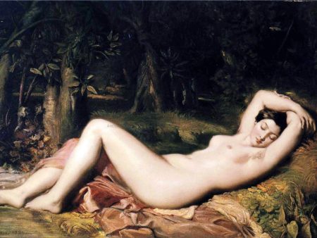 A Bather Sleeping Near a Spring by Theodore Chasseriau - Hand-Painted Oil Painting on Canvas Discount